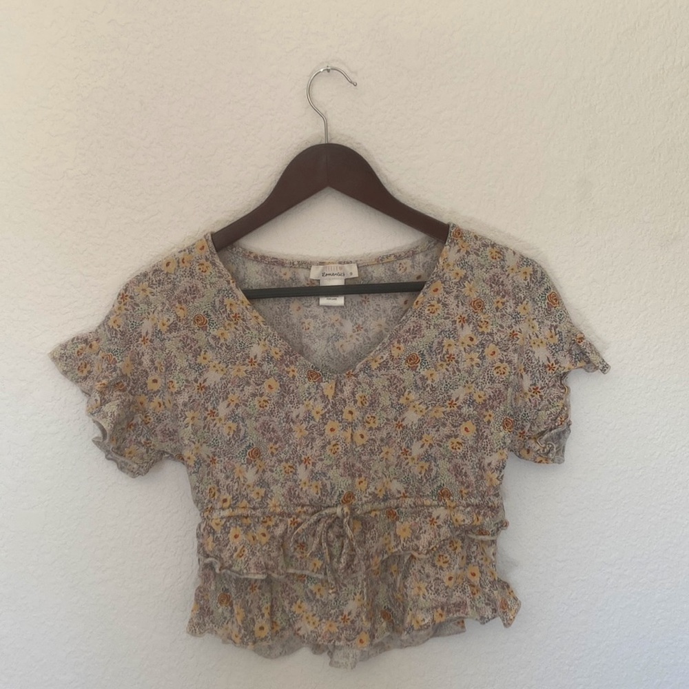 Floral Print Cropped Top